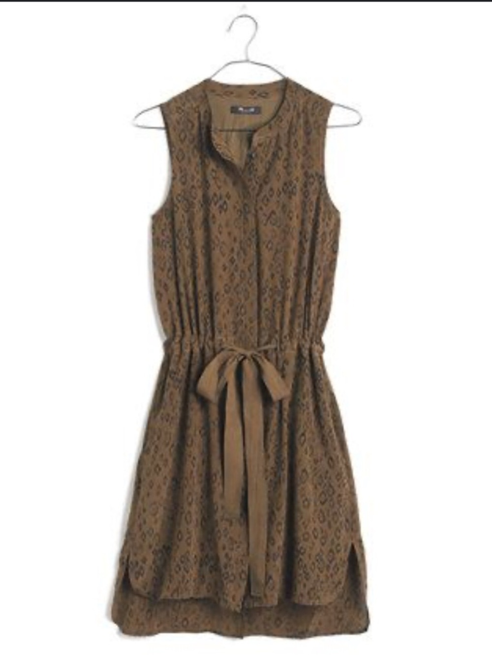 Madewell Brown Sleeveless Tie-Waist Midi Dress